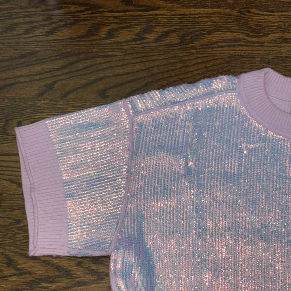 Anthropologie The Goldie Crew-Neck Cashmere Blend Sequin Sweater - Picture 5 of 12